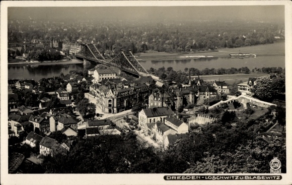 Ak Dresden Loschwitz, Blasewitz, luchtfoto