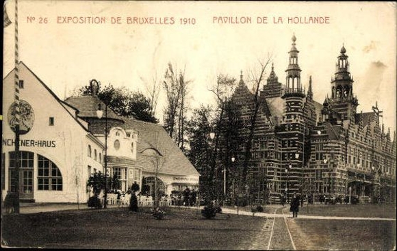 Set von 83 Ansichtskarten, Brüssel Weltausstellung 1910