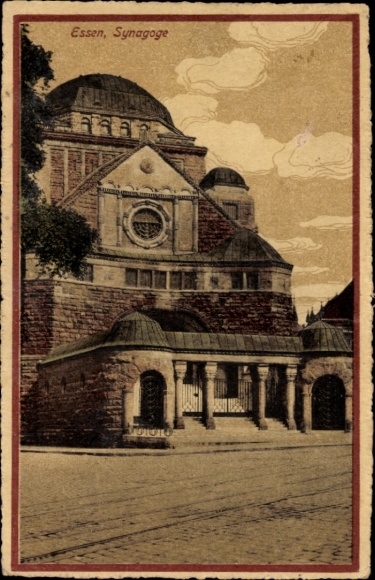 Judaika Postcard Essen in the Ruhr area, Synagogue