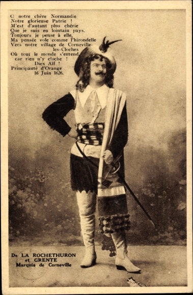 Postcard Corneville les Cloches Eure, La Rochethuron and Grente, Marquis de Corneville
