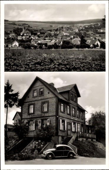 Ak Grävenwiesbach im Taunus, algemeen beeld, herberg aan de spoorlijn
