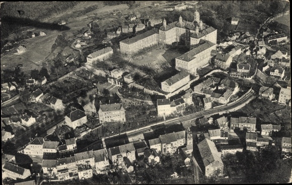 PC Bensberg Bergisch Gladbach, view of the place, aerial photo from a balloon