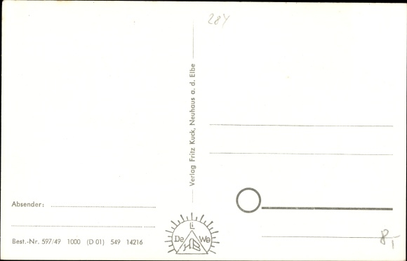 Postcard Neuhaus an der Elbe, Dr. Carl Peters Street