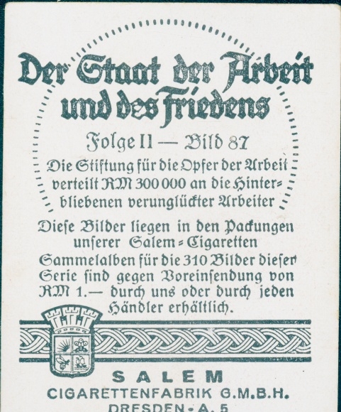 Collection card The State of Labor and Peace, Foundation for Victims of Labour