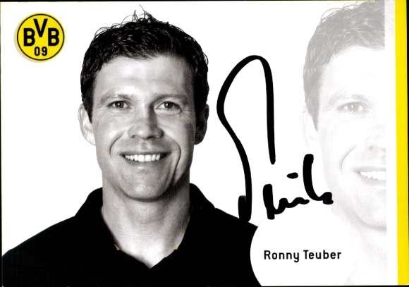 Autograph card Co-Trainer Ronny Teuber, BVB 09, Borrussia Dortmund, autograph