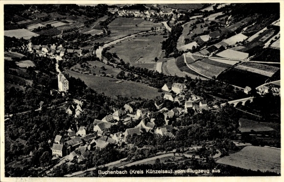 Postcard Buchenbach in the Black Forest, aerial photograph