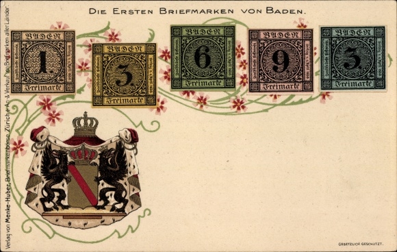 Stamps Chromo-Litho The first stamps from Baden, postage stamp
