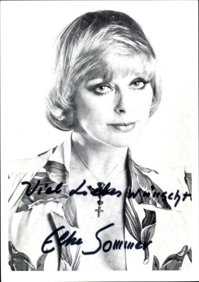 Foto Schauspielerin und Sängerin Elke Sommer, Autogramm