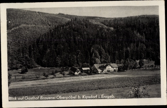 Postcard Oberpöbel Dippoldiswalde Sachsen, Gasthof Brewery Oberpöbel