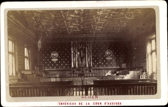 CdV Rouen Seine Maritime, um 1870, Interior of the Court of Assizes