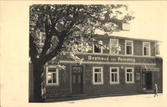 Ak Masserberg in Thüringen, Gasthasu Rennsteig von Rudolf Raabs Erben, Außenansicht