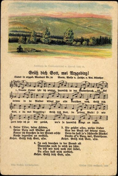 31 individual song cards, Anton Günther