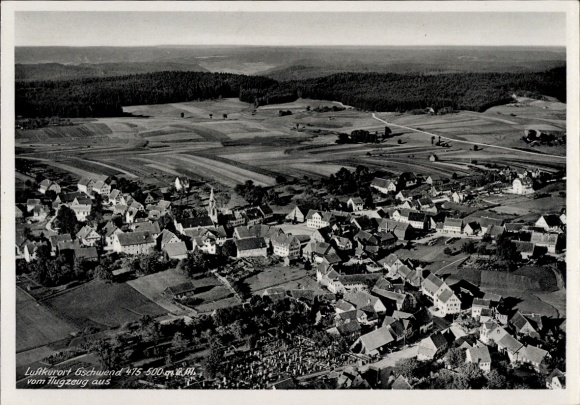 Postcard Gschwend Ostalbkreis, aerial photograph
