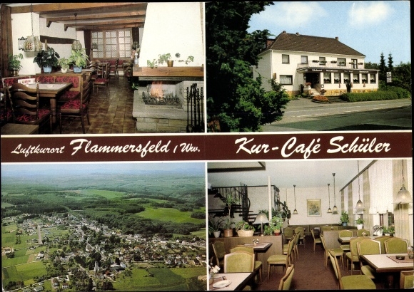 Ak Flammersfeld in het Westerwald, Panorama, Kur Cafe student