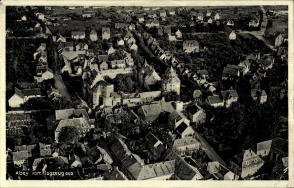 Postcard Alzey in Rheinhessen, aerial photograph