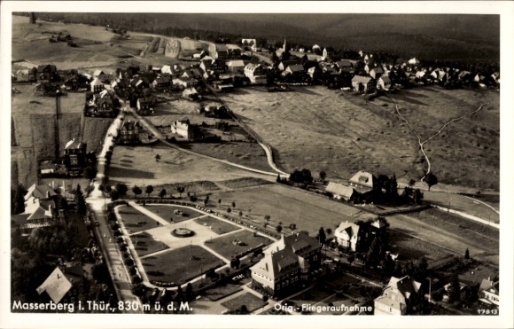 Postcard Masserberg in Thuringia, aerial photograph