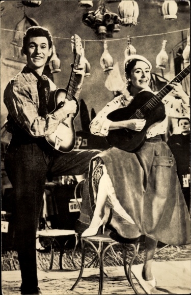 Postcard actress Caterina Valente and actor Silvio Francesco in Bonjour, Kathrin