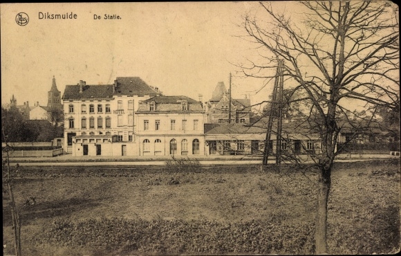 Postcard Diksmuide Dixmude West Flanders, De Statie