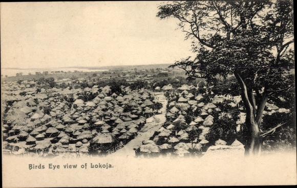 Ak Lokoja Nigeria, algemeen beeld, vogelperspectief