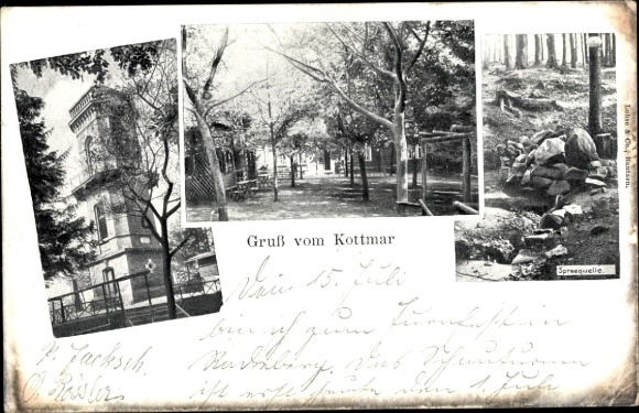 Ak Kottmar in der Oberlausitz, Historisches Gebäude, Bäume, Weg, mehrere Fotoansichten