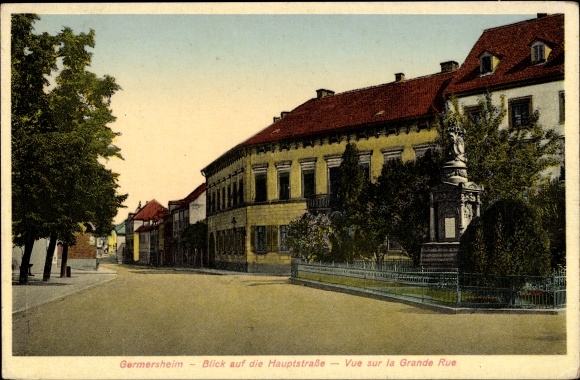 Postcard Germersheim in Rhineland-Palatinate, main street