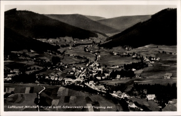 Postcard Mitteltal Baiersbronn in the Black Forest, aerial photograph