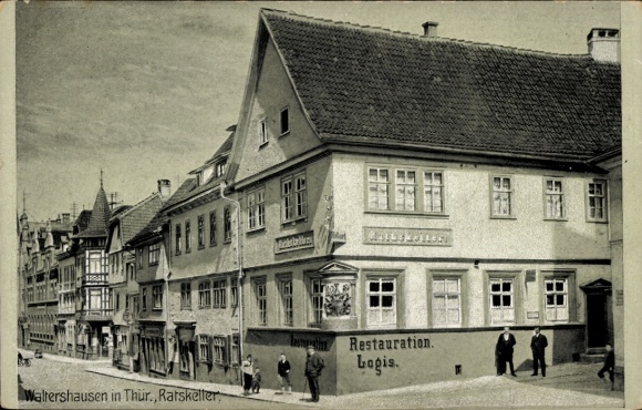 Ak Waltershausen in Thüringen,  Ratskeller, Restauration, Logis