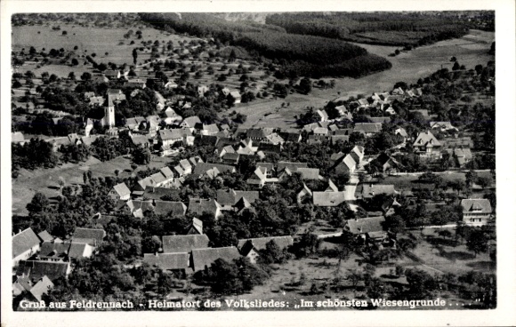 Postcard Feldrennach Straubenhardt in the Black Forest, aerial photograph