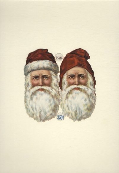 Wafer block of 2, M & S 3507, Santa Clauses, size approx. 12.5 x 12.5 cm