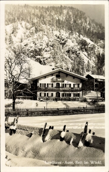 Photo Postcard Reit im Winkl Upper Bavaria, Landhaus Auer, winter view