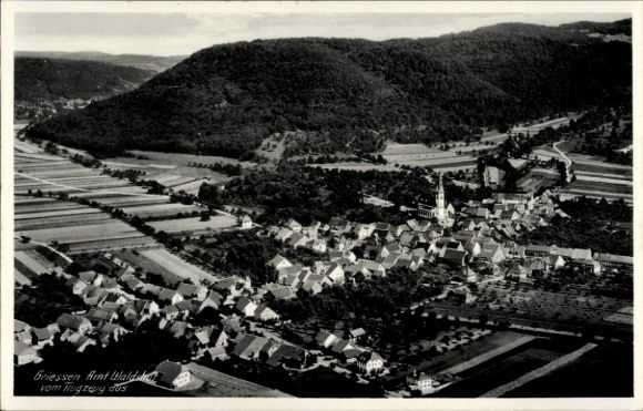 Ak Grießen im Klettgau Baden, Fliegeraufnahme