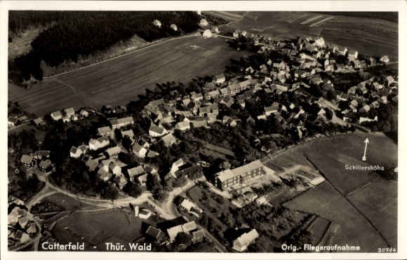 Ak Catterfeld Leinatal in Thüringen, luchtfoto
