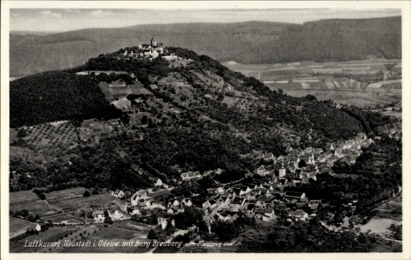 Postcard Neustadt Breuberg im Odenwald, Breuberg Castle, aerial photograph