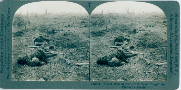 Stereo photo Proud men of the north who fought on Flanders fields, I WK