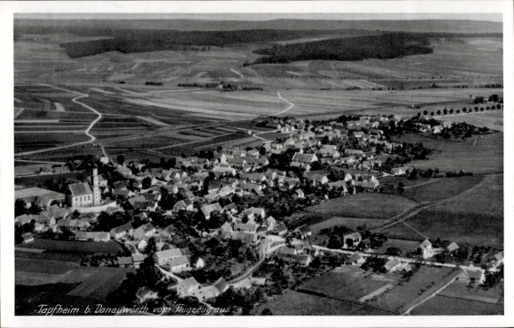Postcard Tapfheim an der Donau Swabia, aerial photograph