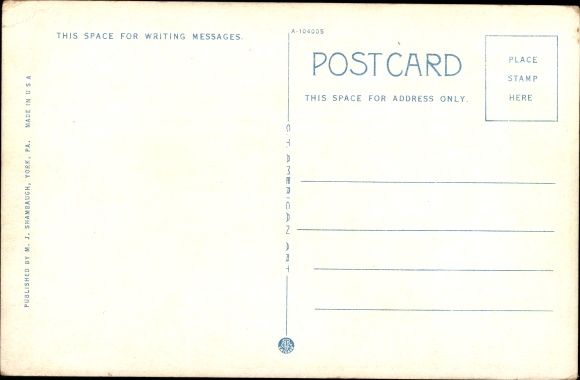 Postcard York Pennsylvania USA, Center Square, Lehmayer Building, Cassatt Building, 1st National Bank
