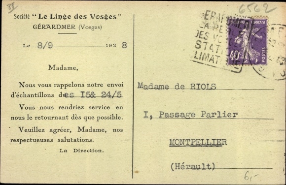 Postcard Gérardmer Lothringen Vosges, Linen Company of the Vosges, bleaching on meadow