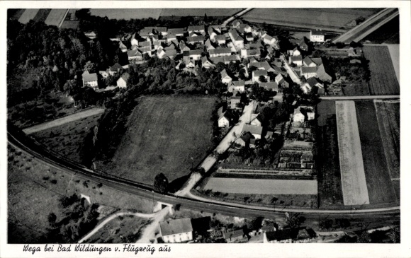Postcard Wega Bad Wildungen in Northern Hesse, aerial photograph