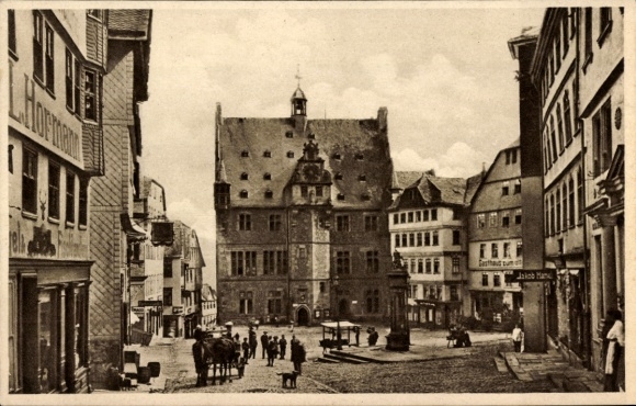 Postcard Marburg an der Lahn, Market Square