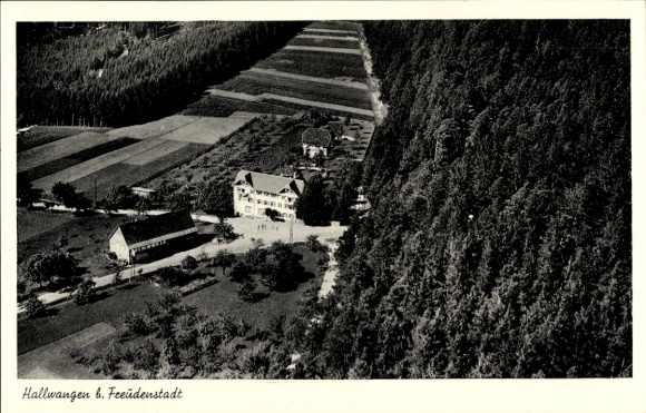Postcard Hallwangen Dornstetten in the Black Forest Württemberg, aerial photograph