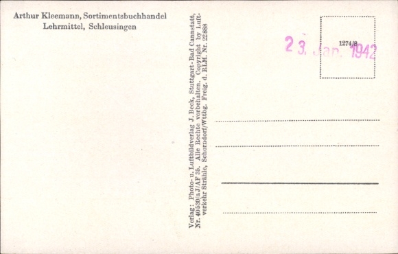 Postcard Schleusingen in Thuringia, aerial view of architecture, landscape