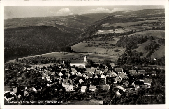 Postcard Mainhardt in Württemberg, aerial photograph