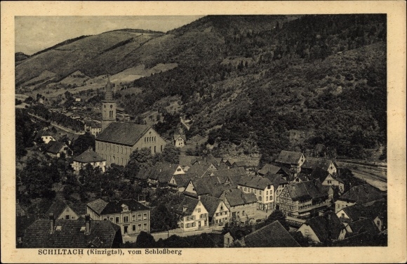 Postcard Schiltach in the Black Forest, view from the Schlossberg