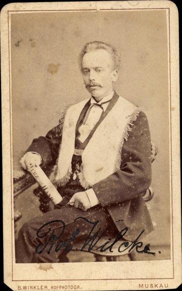 CdV Freemason Robert Wilcke, portrait, newspaper Herz &amp; Hand