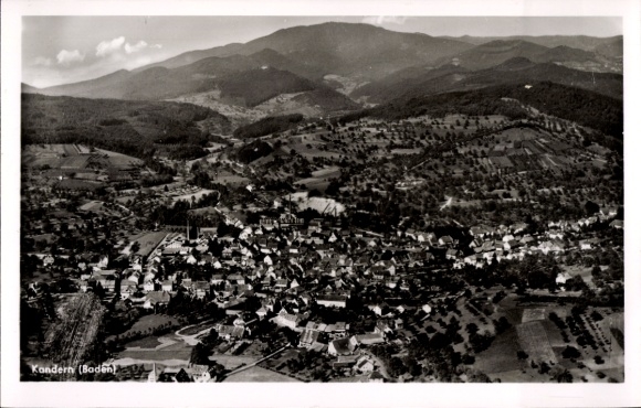 Postcard Kandern in the Black Forest Baden, aerial photograph