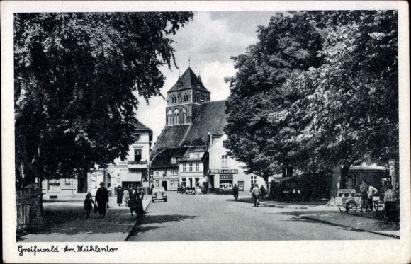 Postcard Hanseatic City of Greifswald, Mühlentor