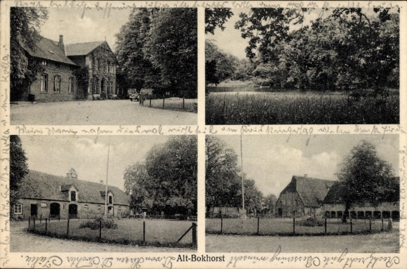 Ak Alt Bokhorst Sleeswijk Holstein, herenhuis, vijvergebied