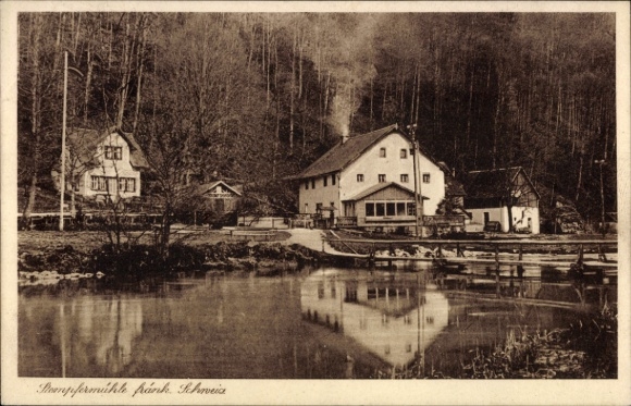 Postcard Behringersmühle Gößweinstein in Upper Franconia, Gasthaus Stempfermühle