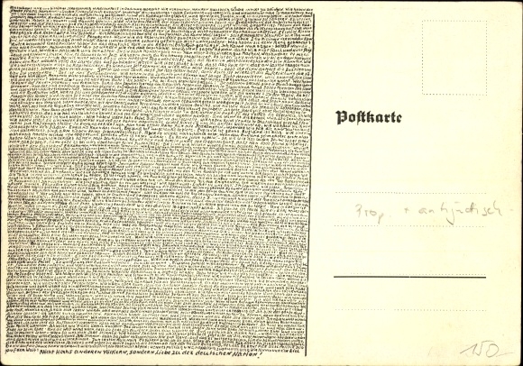 Postcard Speech Adolf Hitler, not scorn of other peoples, but love of the German nation