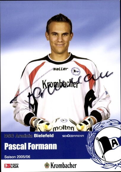 Autograph card footballer Pascal Formann, DSC Arminia Bielefeld, autograph